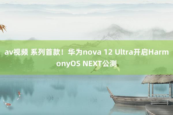 av视频 系列首款！华为nova 12 Ultra开启HarmonyOS NEXT公测