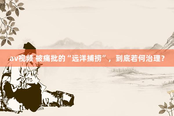 av视频 被痛批的“远洋捕捞”，到底若何治理？