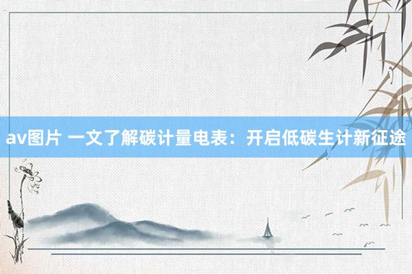 av图片 一文了解碳计量电表：开启低碳生计新征途