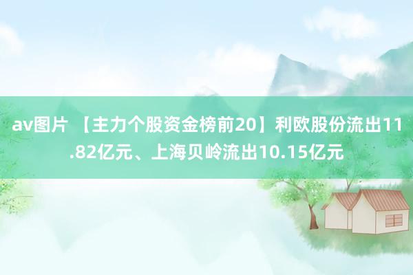 av图片 【主力个股资金榜前20】利欧股份流出11.82亿元、上海贝岭流出10.15亿元