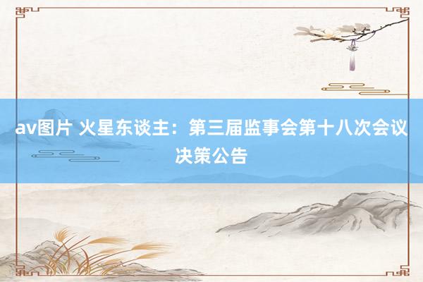av图片 火星东谈主：第三届监事会第十八次会议决策公告