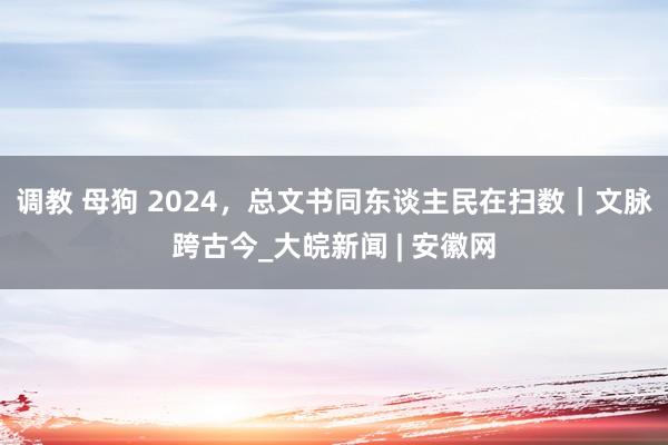 调教 母狗 2024，总文书同东谈主民在扫数｜文脉跨古今_大皖新闻 | 安徽网