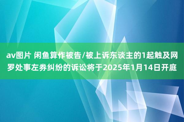 av图片 闲鱼算作被告/被上诉东谈主的1起触及网罗处事左券纠纷的诉讼将于2025年1月14日开庭