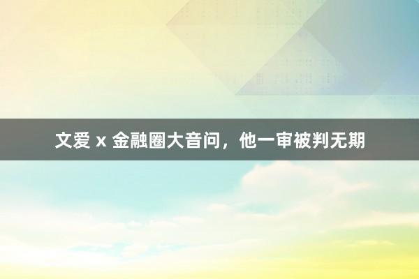 文爱 x 金融圈大音问，他一审被判无期