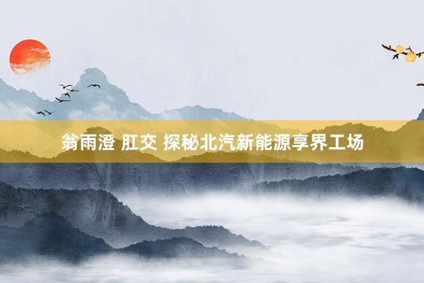翁雨澄 肛交 探秘北汽新能源享界工场