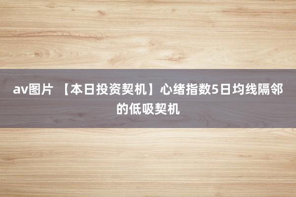 av图片 【本日投资契机】心绪指数5日均线隔邻的低吸契机