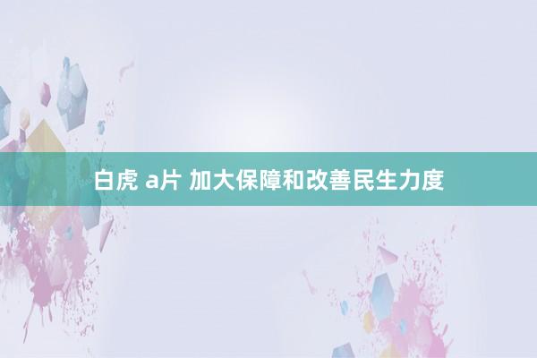 白虎 a片 加大保障和改善民生力度