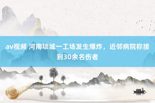 av视频 河南项城一工场发生爆炸，近邻病院称接到30余名伤者
