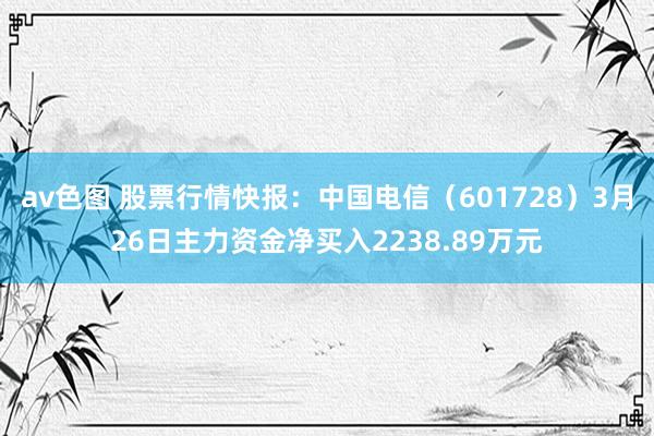 av色图 股票行情快报：中国电信（601728）3月26日主力资金净买入2238.89万元
