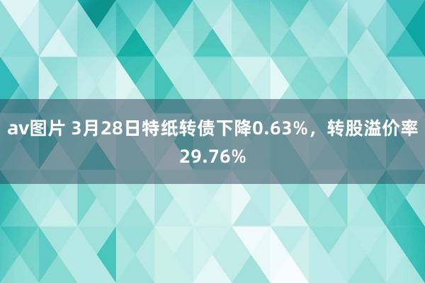 av图片 3月28日特纸转债下降0.63%,转股溢价率29.76%