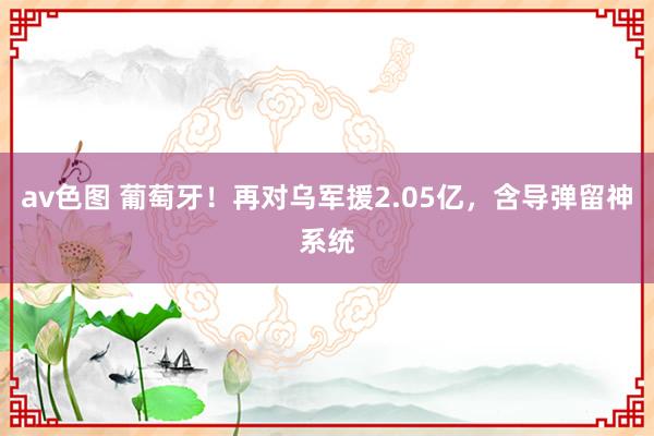 av色图 葡萄牙！再对乌军援2.05亿，含导弹留神系统