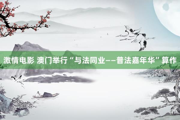 激情电影 澳门举行“与法同业——普法嘉年华”算作