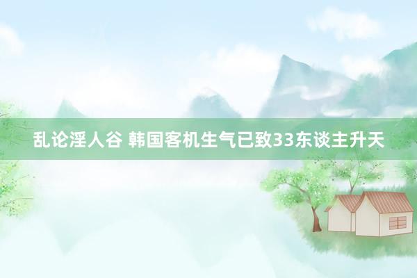乱论淫人谷 韩国客机生气已致33东谈主升天