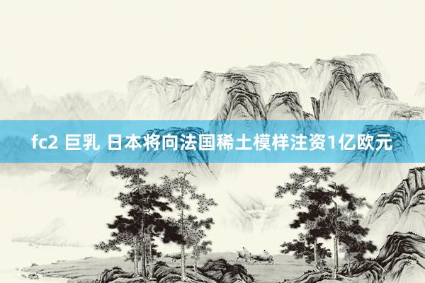 fc2 巨乳 日本将向法国稀土模样注资1亿欧元