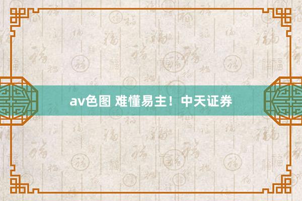 av色图 难懂易主！中天证券